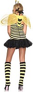 Female bee, costume dress, halterneck, horizontal stripes